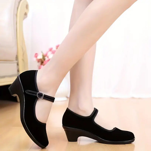 Einfarbige Wildlederschuhe für Damen