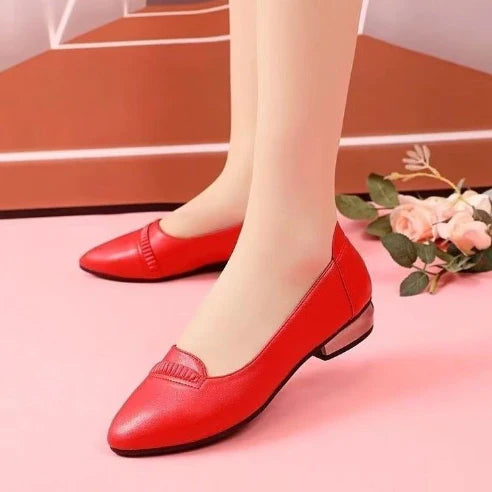 Bequeme flache Lederschuhe