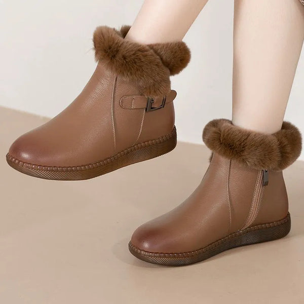 Lammfellstiefel mit weicher Laufsohle aus echtem Leder