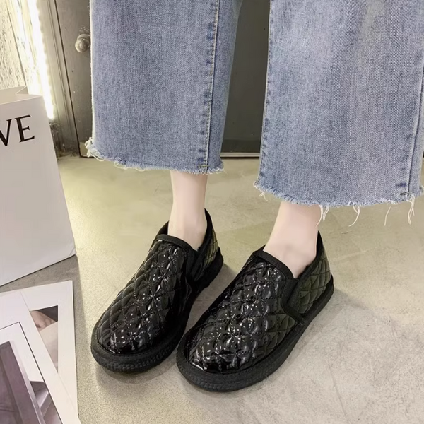 Damen-Baumwollschuhe aus Leder (dünn, Netzeinsätze)