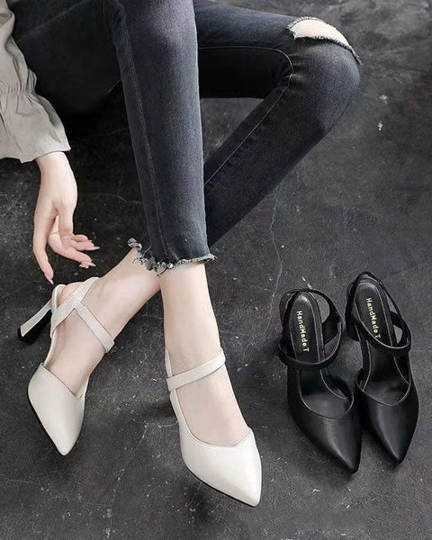 Sandalias de tacón de aguja puntiagudas 