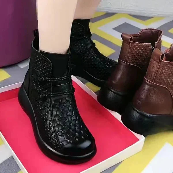 【100% Rindsleder】modische Kurzstiefel