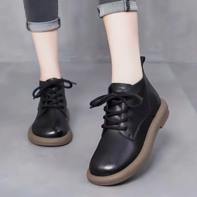 Damen Lederstiefel (runde Sohle)