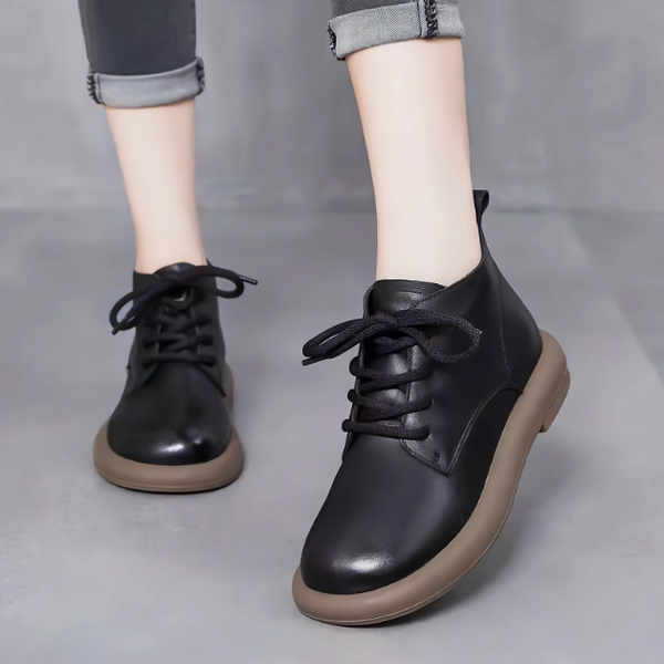 Damen Lederstiefel (runde Sohle)