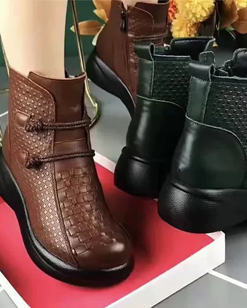 【100% Rindsleder】modische Kurzstiefel