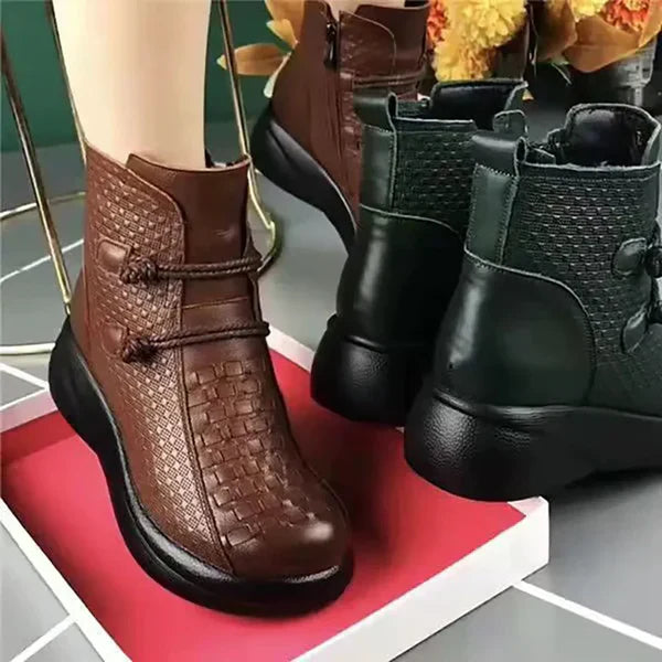 【100% Rindsleder】modische Kurzstiefel