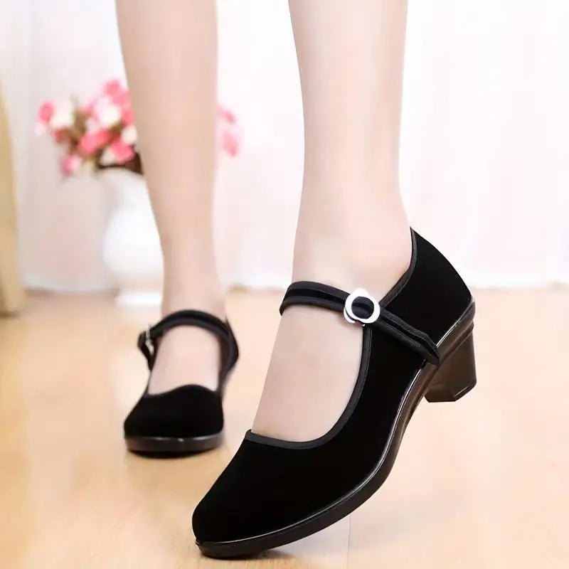 Einfarbige Wildlederschuhe für Damen