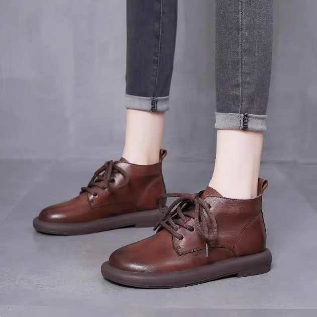 Damen Lederstiefel (runde Sohle)