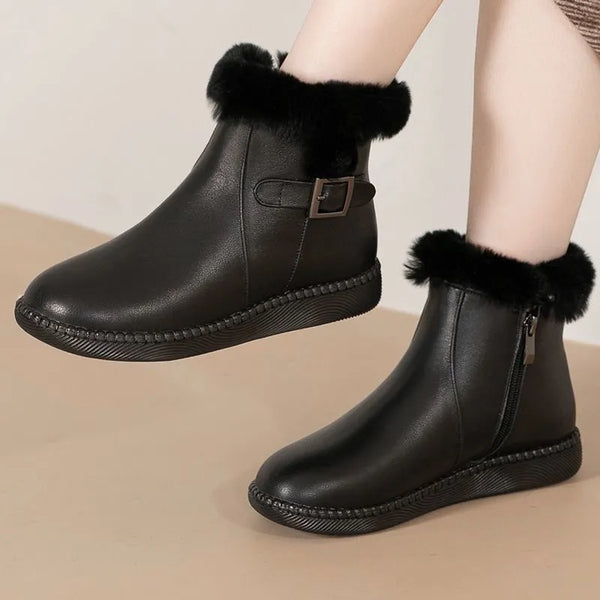 Lammfellstiefel mit weicher Laufsohle aus echtem Leder