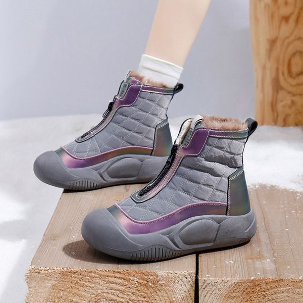 Botas de algodón para mujeres (gris púrpura)