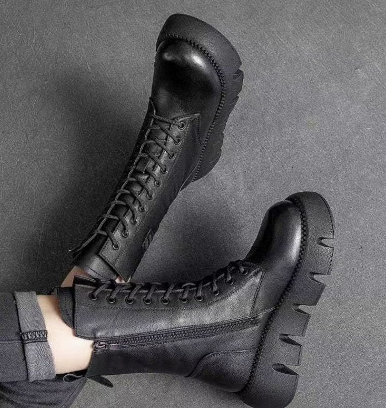 ModaMuseTM 2.0 – Retro-Lederstiefeletten für Damen