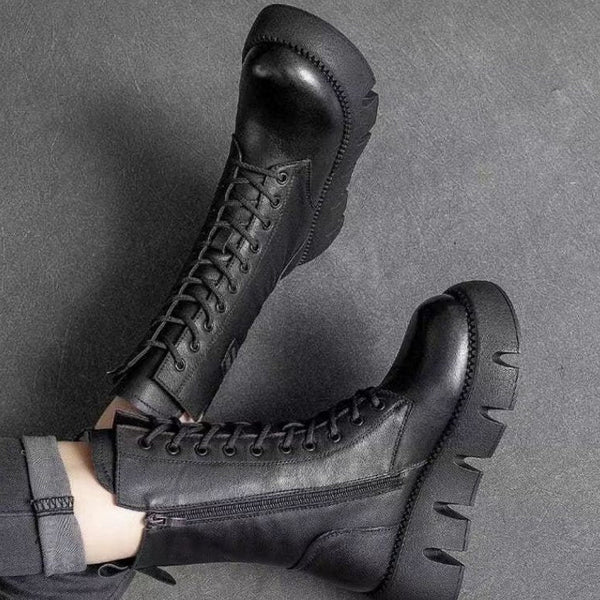 ModaMuseTM 2.0 – Retro-Lederstiefeletten für Damen