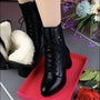 Mid-Heel-Stiefel aus grobem Samt