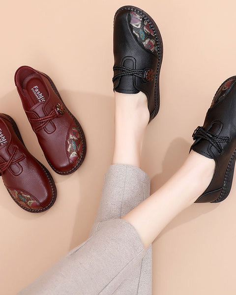 2025 Zapatos de piel de vacío con suela blanda 