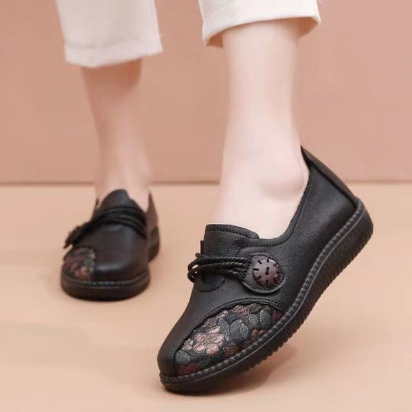 2025 Zapatos de piel de vacío con suela blanda 