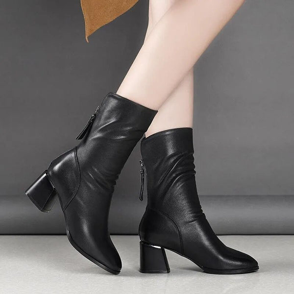 einfarbige Damenstiefel