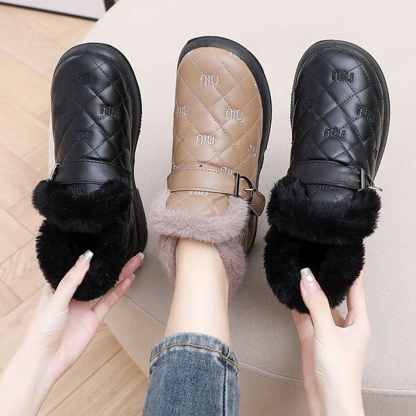 Neue Winter-Slipper aus Samt mit weicher Sohle