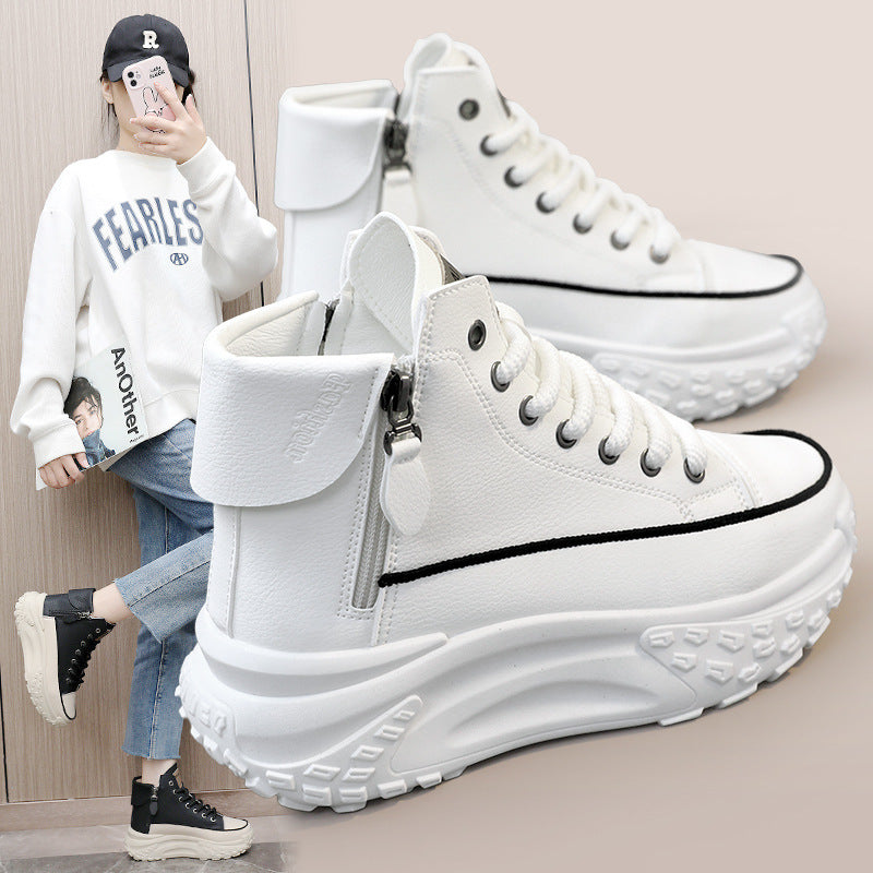 Einfarbige lässige Damensneaker.