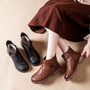 Retro Soft-Soled Floral Ankle Boots