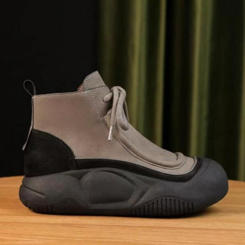 Damenstiefel aus Leder (dickes Rindsleder)
