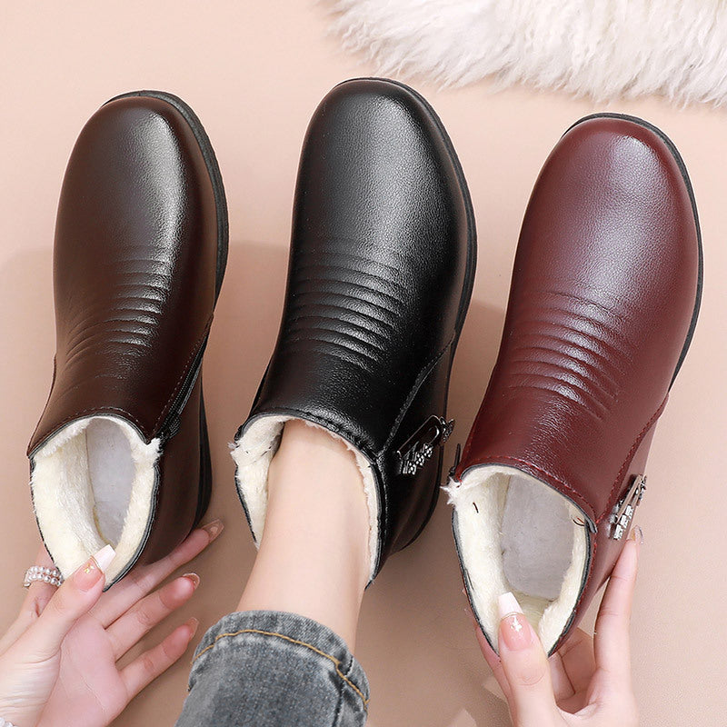 Damenschuhe aus Leder und Baumwolle (j)