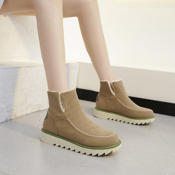 einfarbige Plateau-Stiefel