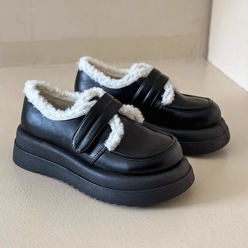 Damen-Baumwollschuhe aus Leder (Samtfutter)