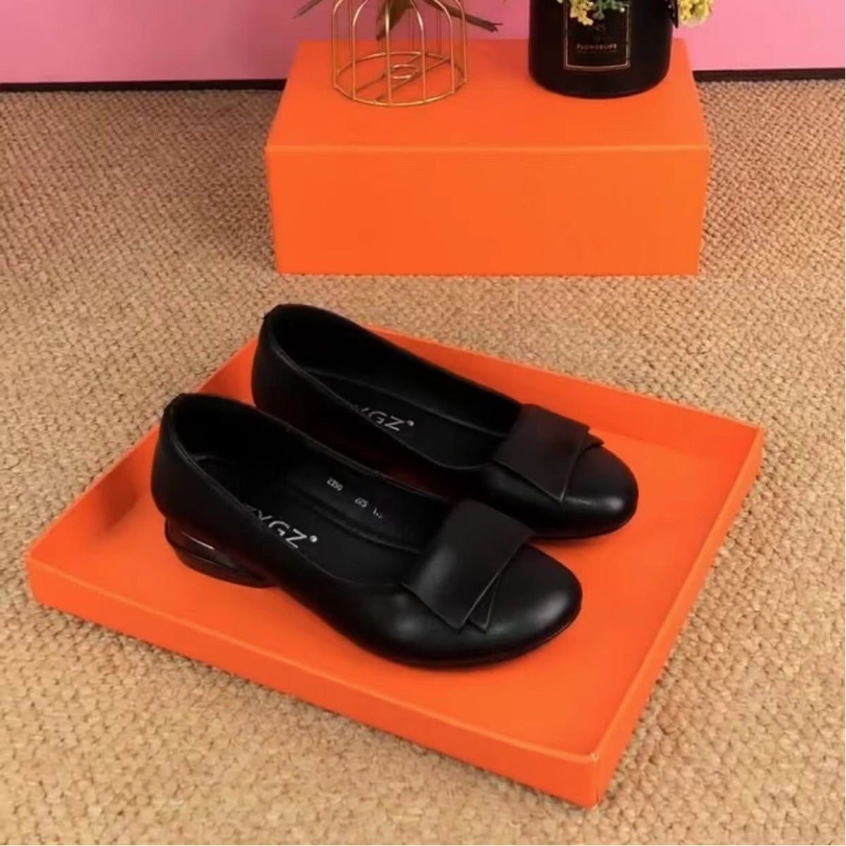 flache Lederschuhe