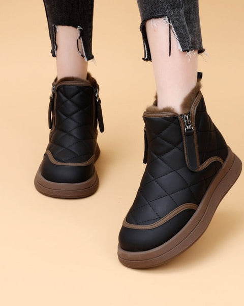 Schuhe aus Baumwoll-Polyester für Damen (zwei Reißverschlüsse)