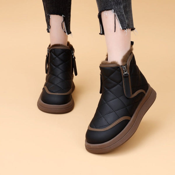 Schuhe aus Baumwoll-Polyester für Damen (zwei Reißverschlüsse)