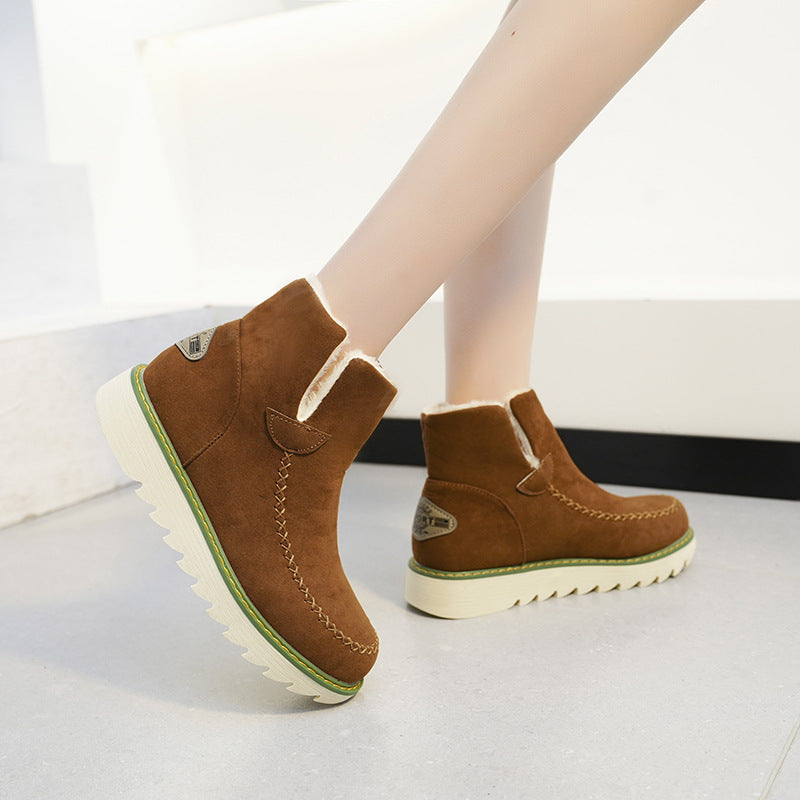 einfarbige Plateau-Stiefel