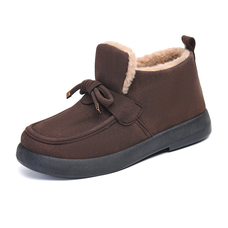 Damen-Baumwollschuhe (braune Schleife)