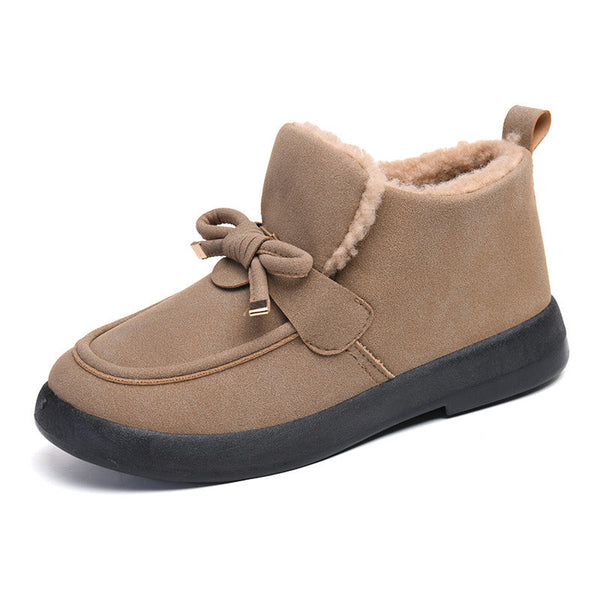 Damen-Baumwollschuhe (braune Schleife)
