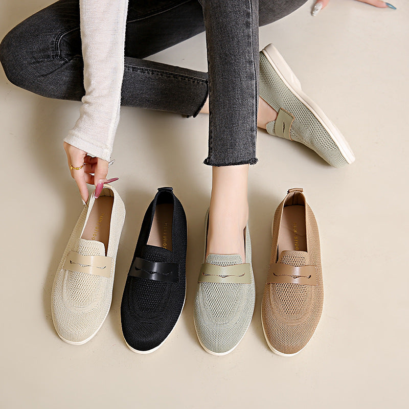 Flache Damenschuhe mit Netz-Nudeln 2025