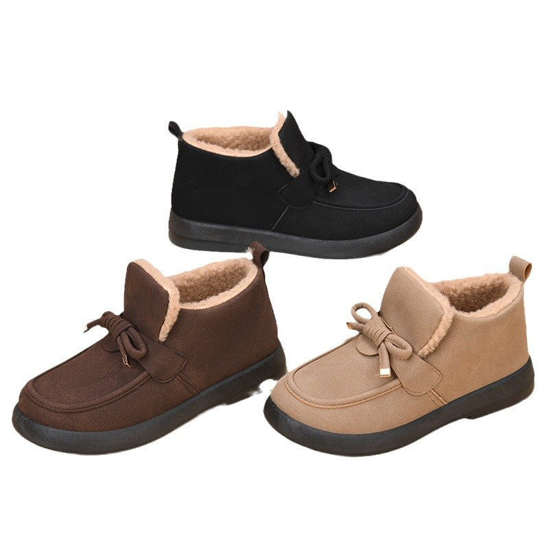 Damen-Baumwollschuhe (braune Schleife)