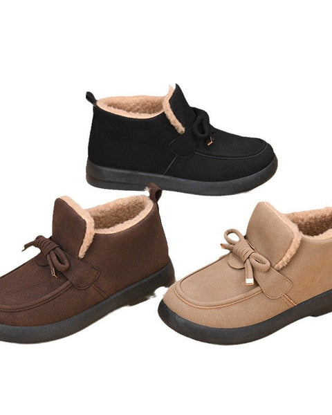 Zapatos de algodón para mujeres (lazo marrón)