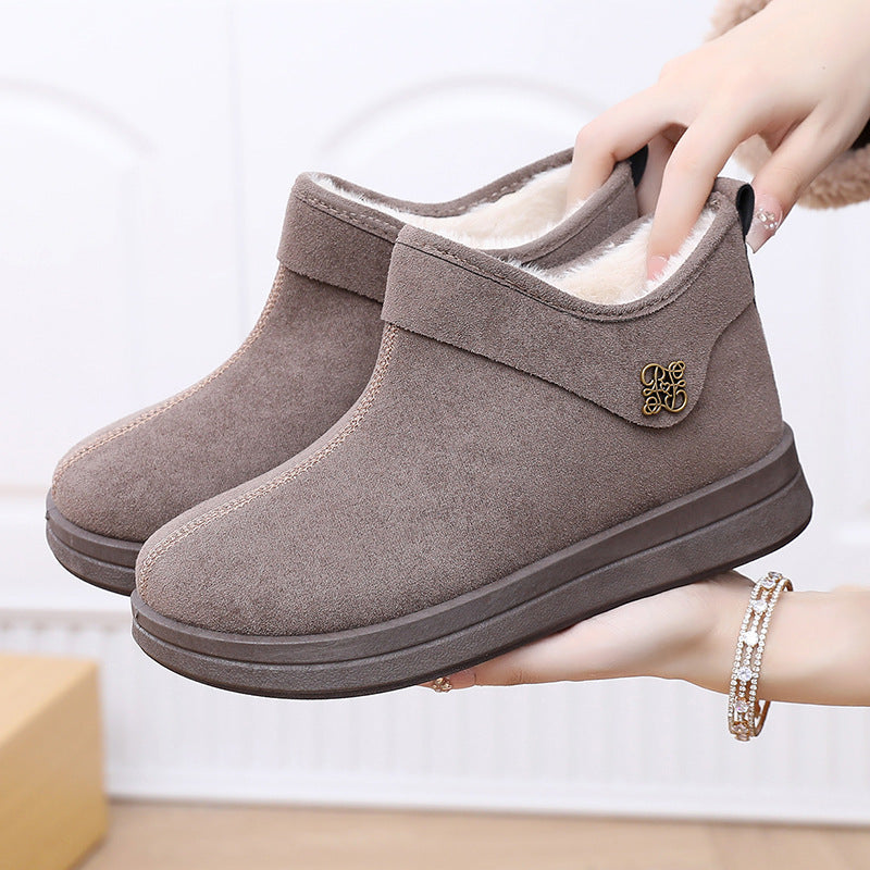 Retro-Kurzstiefel mit Fleecefutter