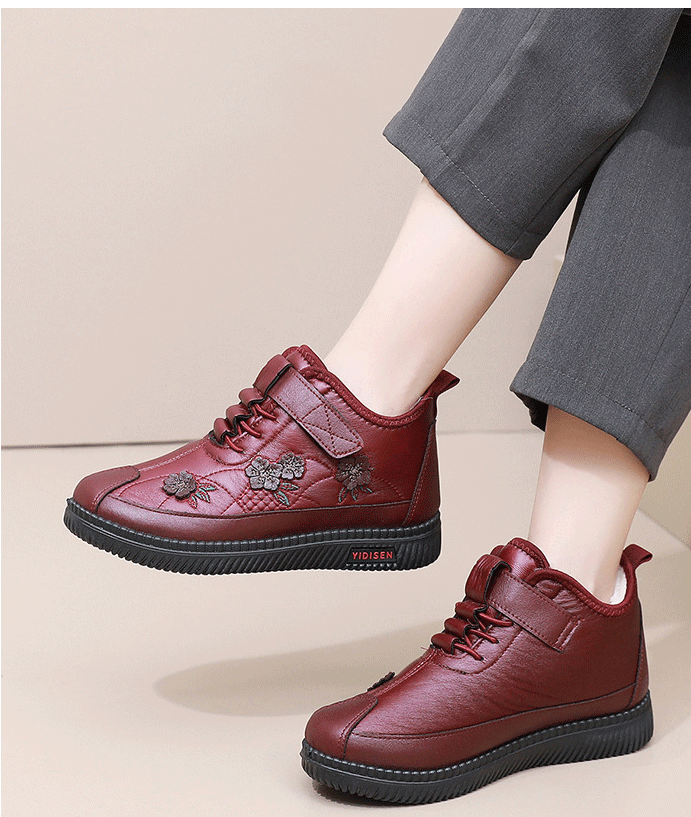 Damenschuhe aus Baumwolle mit Leder (drei Muscheln)