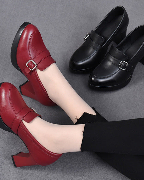 Tacones altos 100% cuero genuino 