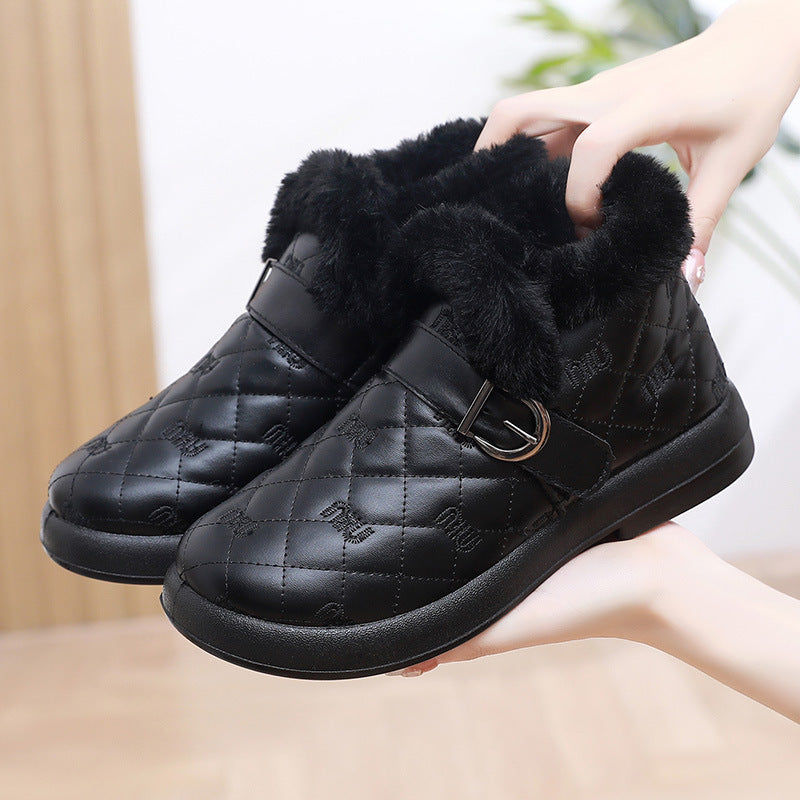 Neue Winter-Slipper aus Samt mit weicher Sohle