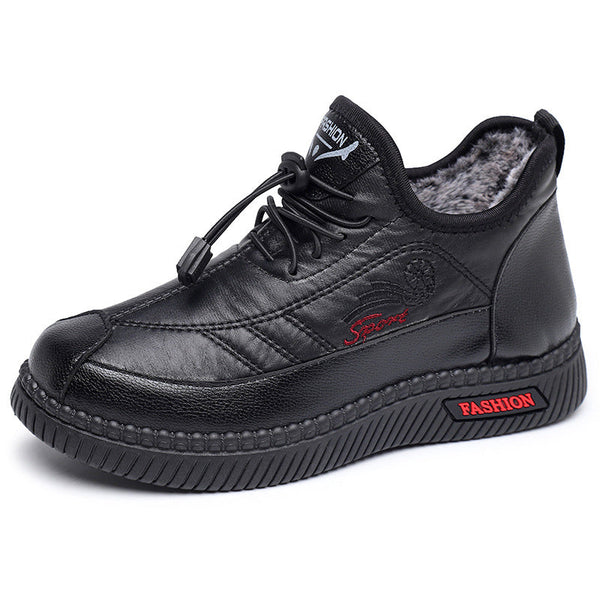 (Rabatt) Winter-Damen-Baumwoll-Lederschuhe (Mode Rot)