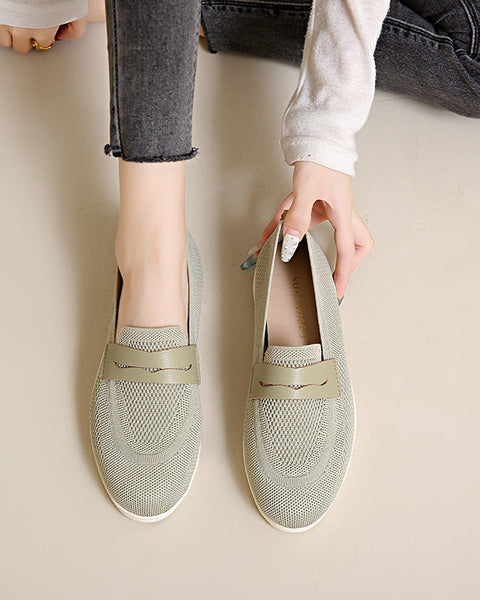 Flache Damenschuhe mit Netz-Nudeln 2025