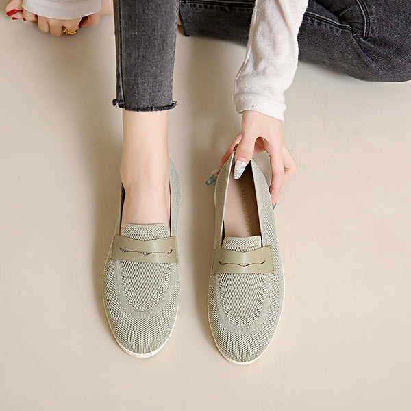 Flache Damenschuhe mit Netz-Nudeln 2025