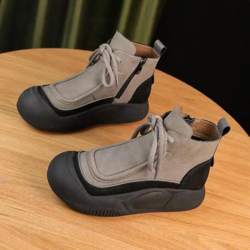 Damenstiefel aus Leder (dickes Rindsleder)