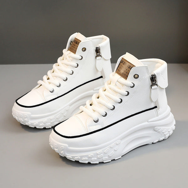 Einfarbige lässige Damensneaker.