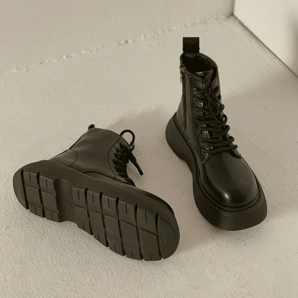 Damen Lederstiefel (braun-schwarz, schwarz-weiß)