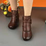 【100% Rindsleder】Retro Damen Stiefeletten