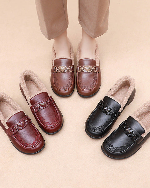 Zapatos de cuero y algodón para mujeres (amor)