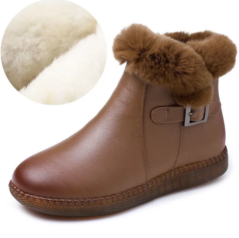 Lammfellstiefel mit weicher Laufsohle aus echtem Leder