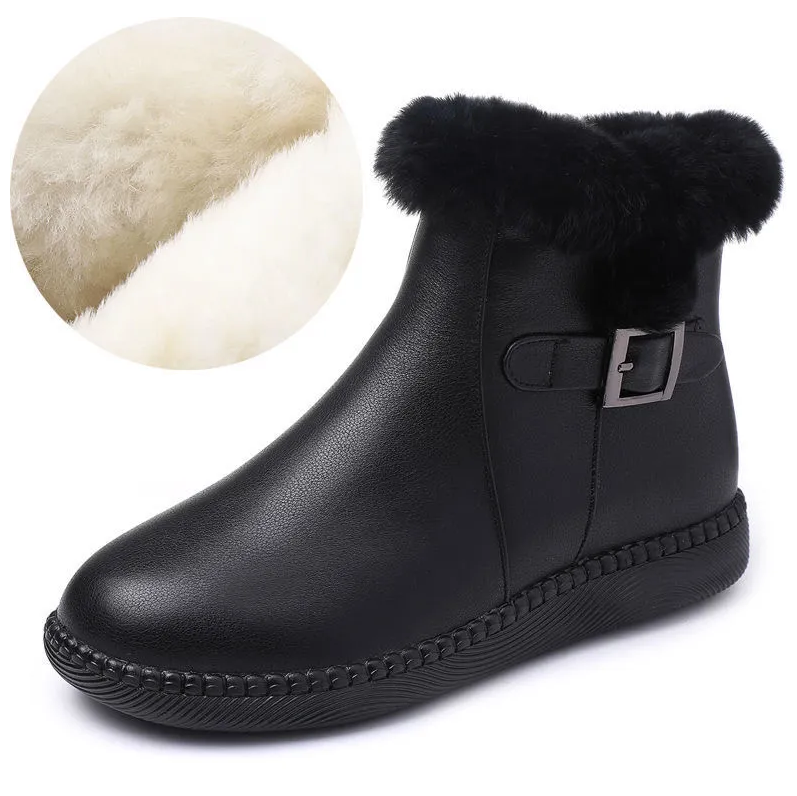 Lammfellstiefel mit weicher Laufsohle aus echtem Leder